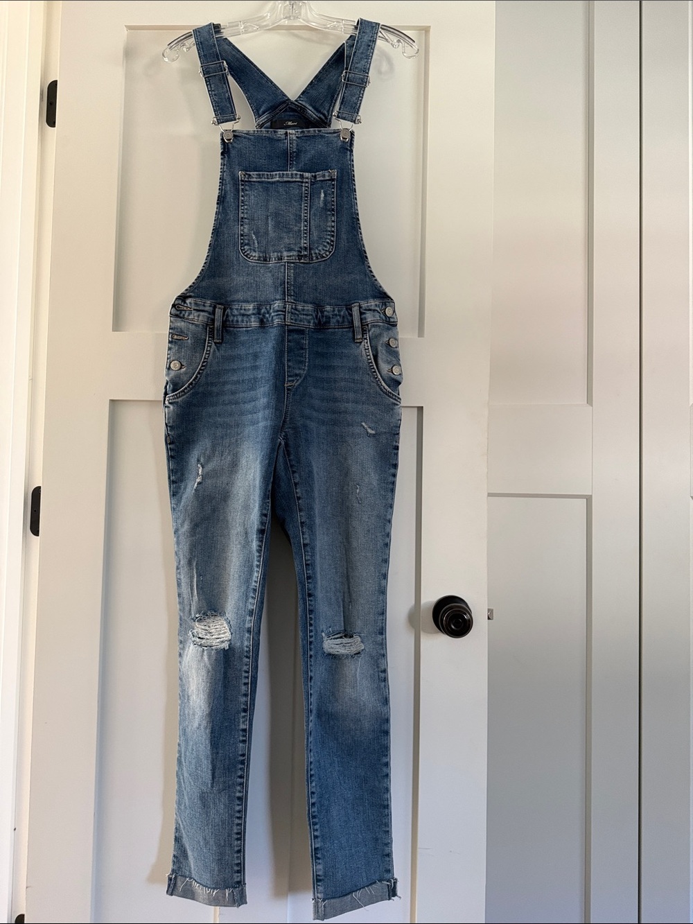 Mavi Distressed Blue Denim Overalls